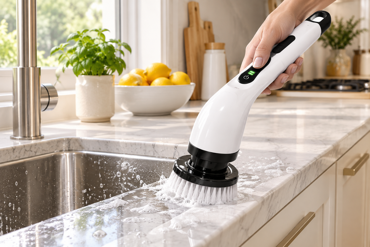 EverClean Spin Scrubber cleaning a kitchen sink